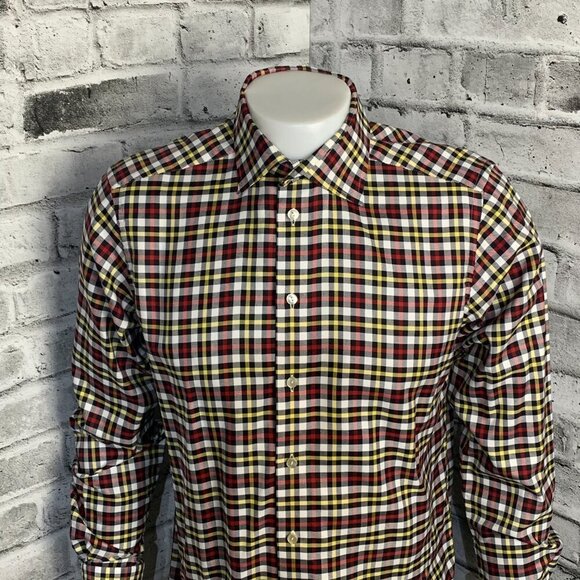 Eton Contemporary Plaid Checked Print Dress Shirt - Picture 2 of 12